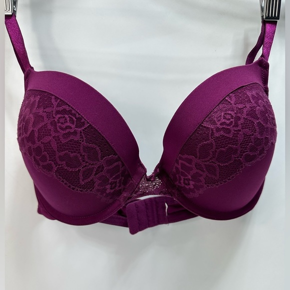 Maidenform "Stay In Place Straps" Underwire Demi Bra 34D -Magenta/plum - Picture 6 of 6